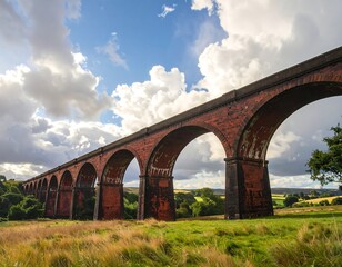 Magnificent Victorian-era railway viaduct spanning over a picturesque landscape