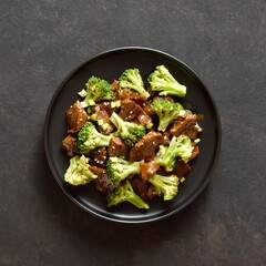 Beef with broccoli in asian style