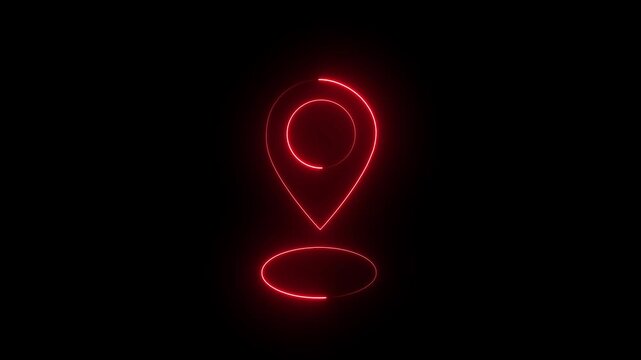 Animated Location Icon & GPS Pin Map Pointer. Modern Mobile App Navigation and Seamless Geo-Tracking Animation.