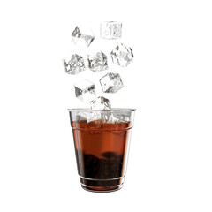 tea drink with falling ice