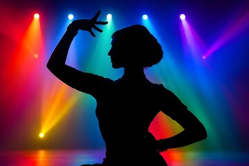 A silhouette of a classical dancer in a dancing pose
