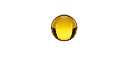 Professional golden oil capsule isolated on white showing capsule, oil, supplement suitable for corporate presentation, editorial