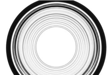 Abstract tunnel view created by white concentric circles isolated on transparent background