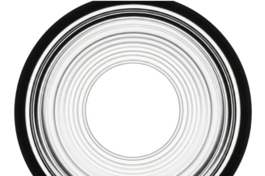 Abstract tunnel view created by white concentric circles isolated on transparent background