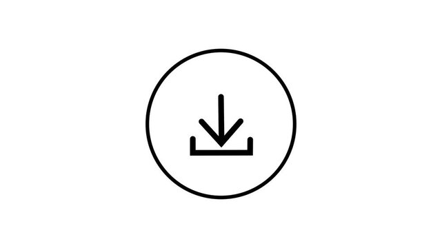 Download Arrow Symbol Animation Loop. Modern Data Transfer & Saving Indicator. UI/UX File Download Progress Icon.