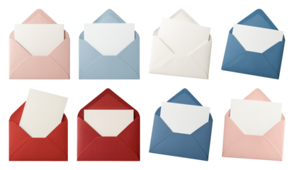 Colorful envelopes with blank cards