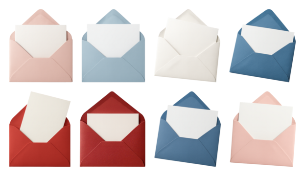 Colorful envelopes with blank cards