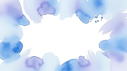 Watercolor Frame in Light Blue and Purple with Copyspace