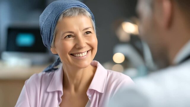 Teenage patient consultation, oncologist providing support, cancer treatment discussion, emotional healthcare assistance, anxiety depression help, compassionate medical care, facel