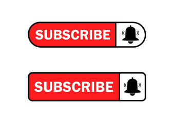 Subscribe Button Clicking Red Subscribe Button Stock Vector