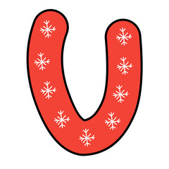 red christmas alphabet vector