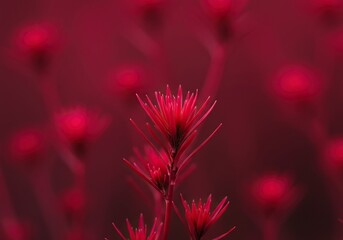 Vibrant crimson hue capturing the essence of nature's small wonders, a striking deep scarlet tone found in outdoor environments ,scarlet ,outdoors ,vivid