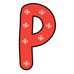 red christmas alphabet vector