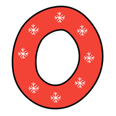 red christmas alphabet vector