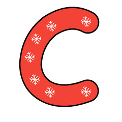 red christmas alphabet vector