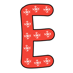 red christmas alphabet vector