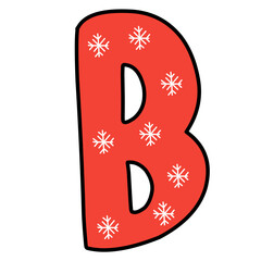 red christmas alphabet vector