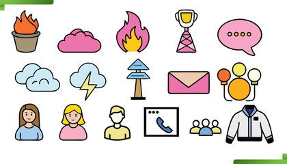 representing various concepts like communication weather and people