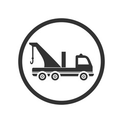 Tow wrecker truck icon isolated on transparent background