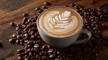 Indulge in a moment of bliss with a handcrafted latte, its creamy surface adorned with delicate latte art. Surround yourself with the rich aroma of roasted coffee beans, a symphony for the senses.