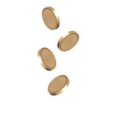 Realistic gold coin. Gold coins falling, vector 10 eps.