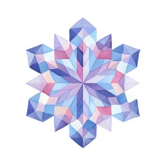 Obraz premium Snowflake made of blue and pink colors