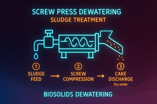 Screw Press Dewatering System for Sludge Treatment and Biosolids Management