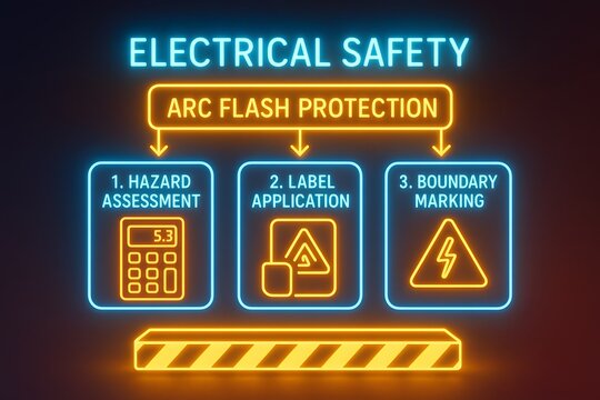 Electrical Safety Procedures and Lockout Tagout LOTO Infographic for Workplace Training