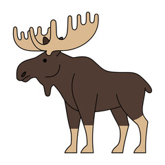 A brown moose vector illustration