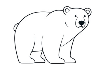A Polar Bear Line Art Vector Illustration