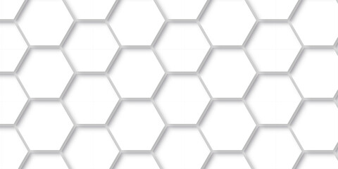 Background with hexagons. Abstract white background line. white texture background. hexagon abstract background. Surface polygon pattern with glowing hexagon paper texture and futuristic business.	