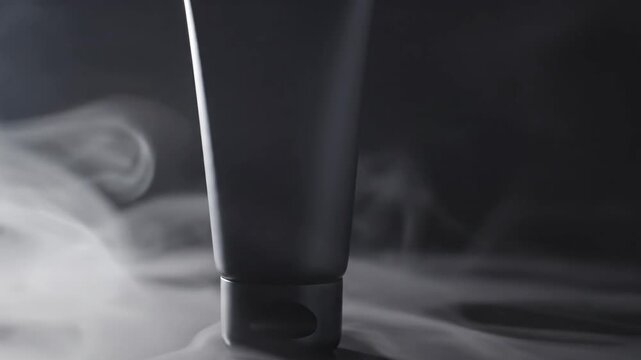 Mysterious Black Tube Surrounded by Ethereal Smoke.