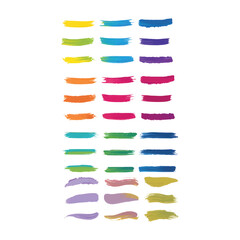 Watercolor Vector Brush Strokes Set - Colorful Paint Textures