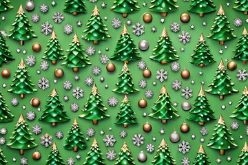 green Christmas pattern