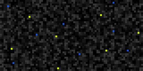 Trendy Cyberpunk Dark Black Pixel Art Abstract Geometric Pattern Vector Illustration Background Template