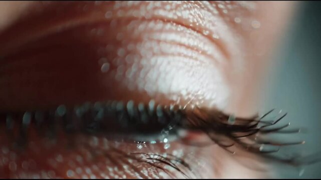Human Eye Slowly Closing in a Calm and Intimate Moment Showing Relaxation and Natural Facial Expression