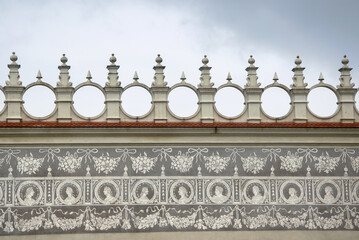 Renaissance wall with sgraffito in Krasiczyn Castle near Przemysl, Poland.