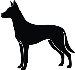 Dingo Dog Silhouette &ndash; Wild Australian Canine Vector Illustration in Solid Black Isolated on Transparent Background