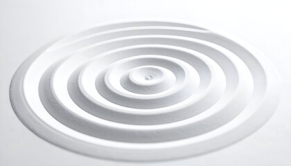 Obraz premium A white, concentric circular sculpture with a textured surface, evoking ripples