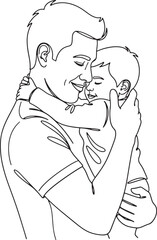 Father hugging child