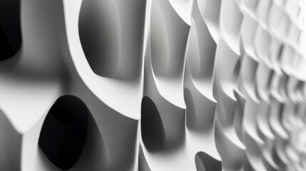 Abstract white geometric 3D wall texture background