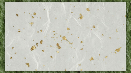 Japanese green Washi paper texture background in hanging scroll style