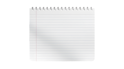 Blank spiral bound notebook page with horizontal lines