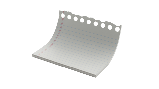 Torn sheet of lined paper with binder holes - Powered by Adobe