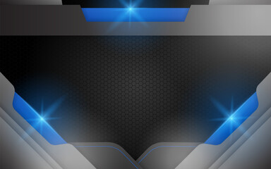 Abstract Background with Black and Blue Futuristic Design