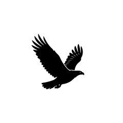Obraz premium flying eagle solid black silhouette