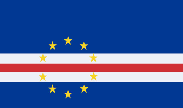 illustration of heart cartoon character with Cabo Verde flag