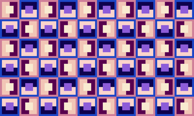 seamless geometric pattern with shapes, abstract colorful abstract vintage color block background, purple. Pink, red Blocks Wall Geometric background repeat pattern design for fabric print