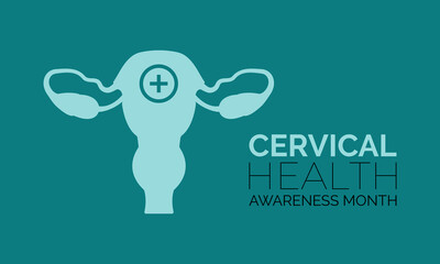 January is Cervical Cancer Awareness Month. Most commonly, it affects women over 30 .Design for cards, prints, social media, poster, flyer and background design template.