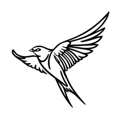 Obraz premium Headed Barn Swallow Monoline Vector